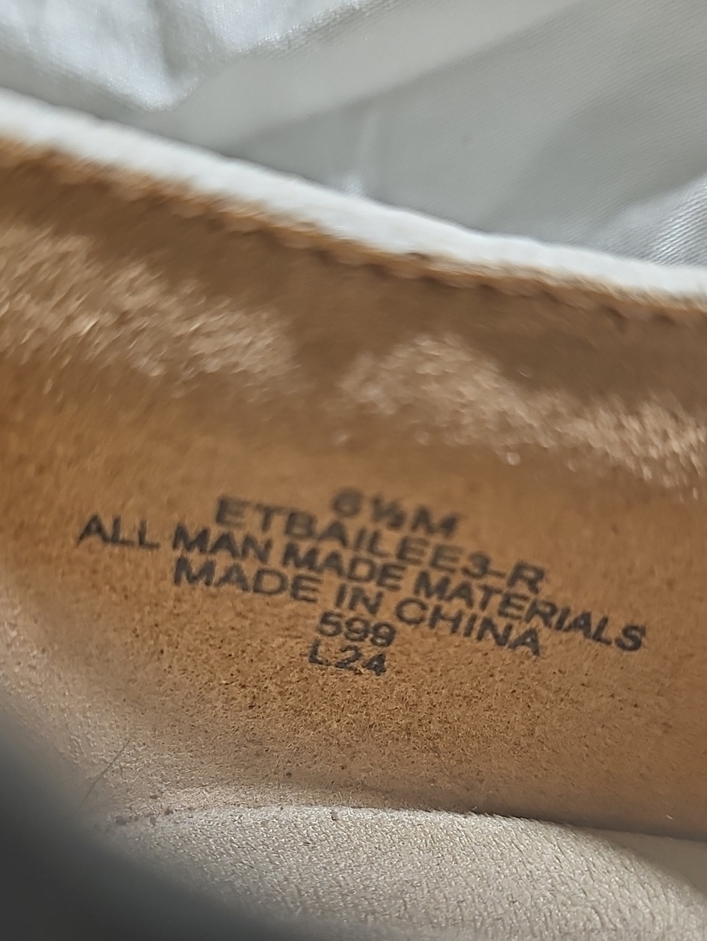 Earth Origins Laser-Cut Ankle-Strap Flats in White and Tan - Picture 9 of 10